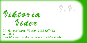 viktoria vider business card